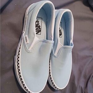 Ice Blue Vans slip on. Women’s 5.5. New without tags.